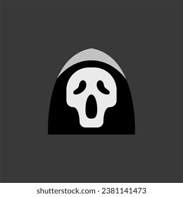 Grim reaper cartoon cute, simple illustration, halloween, spooky, scary.