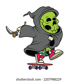 Grim Reaper Cartoon Design For Commercial Use