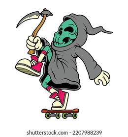 grim reaper cartoon design for commercial use