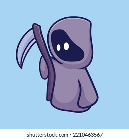 Grim Reaper Cartoon Mascot Vector Design