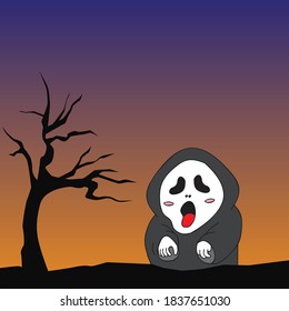 grim reaper cartoon on hallowen