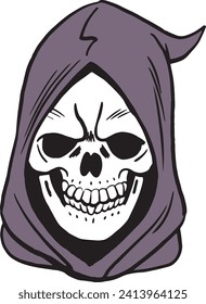 Grim reaper cartoon in retro style
