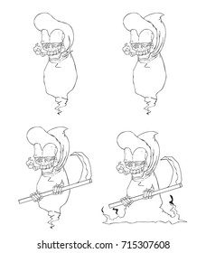 Grim reaper character vector and illustration. Monster in Halloween night