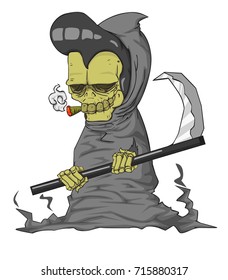 Grim reaper Character vector and illustration. Monster in Halloween night