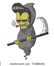 Grim reaper Character vector and illustration. Monster in Halloween night