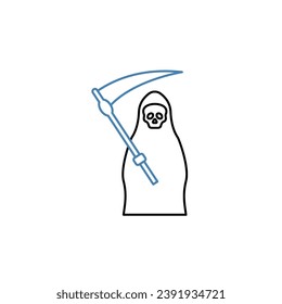 Grim Reaper concept line icon. Simple element illustration. Grim Reaper concept outline symbol design.