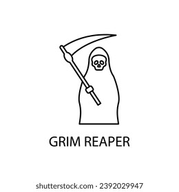 Grim Reaper concept line icon. Simple element illustration. Grim Reaper concept outline symbol design.