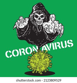 Grim Reaper Coronavirus Covid19 Illustration
