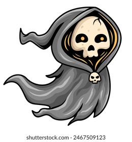 Grim reaper Cute cartoon, Halloween Character vector 