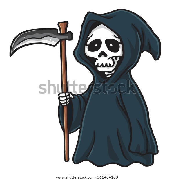 Grim Reaper Cute Cartoon Skeleton Halloween Stock Vector (Royalty Free ...