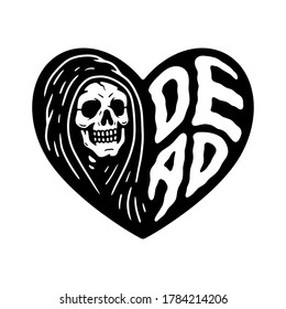 GRIM REAPER DEAD HEART BLACK WHITE BACKGROUND