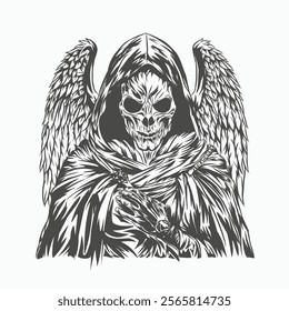 Grim Reaper or Death Anger Tatto style vector