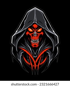 Grim reaper Death sign vector clip art illustration