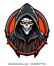 Grim reaper Death sign vector clip art illustration