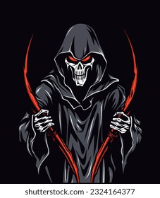 Grim reaper Death sign vector clip art illustration