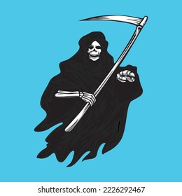 grim reaper design vector illustration. death monster sign and symbol.