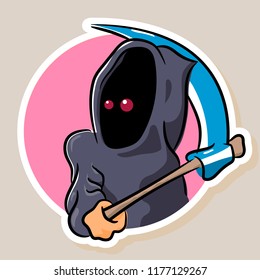 grim reaper doodle vector logo sticker