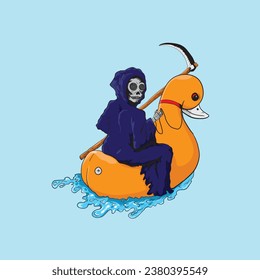 GRIM REAPER and duck illustration