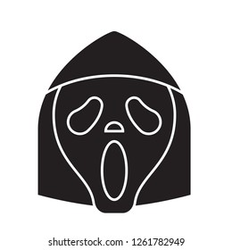 Grim reaper emoji black vector concept icon. Grim reaper emoji flat illustration, sign