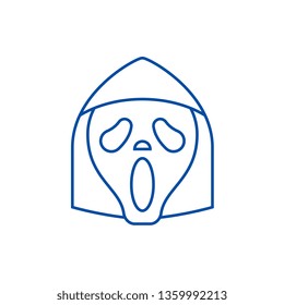 Grim reaper emoji line icon concept. Grim reaper emoji flat  vector symbol, sign, outline illustration.