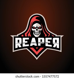 grim reaper esport gaming mascot badge logo template