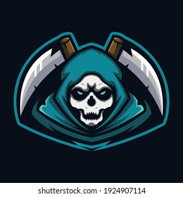 Grim reaper e-sport logo design illustration