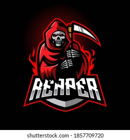 Grim Reaper esport mascot logo design vector with modern illustration concept style for badge, emblem and tshirt printing