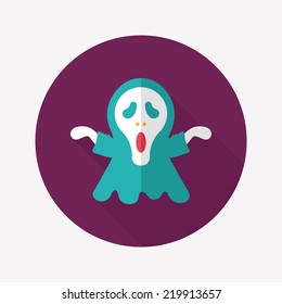 Grim Reaper flat icon with long shadow,eps10