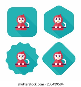Grim Reaper flat icon with long shadow,eps10
