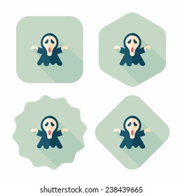 Grim Reaper flat icon with long shadow, eps10