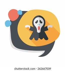Grim Reaper flat icon with long shadow,eps10