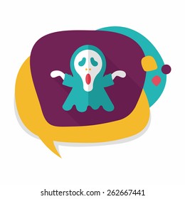 Grim Reaper flat icon with long shadow,eps10