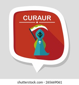 Grim Reaper flat icon with long shadow,eps10
