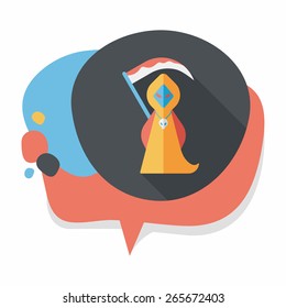 Grim Reaper flat icon with long shadow,eps10