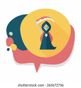 Grim Reaper flat icon with long shadow,eps10
