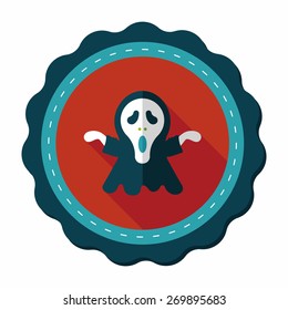Grim Reaper flat icon with long shadow,eps10