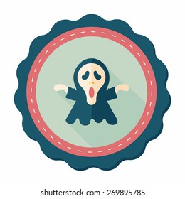 Grim Reaper flat icon with long shadow,eps10