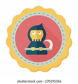 Grim Reaper flat icon with long shadow,eps10