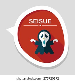 Grim Reaper flat icon with long shadow,eps10
