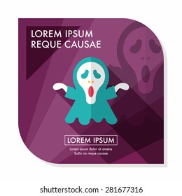 Grim Reaper flat icon with long shadow,eps10