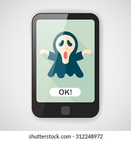 Grim Reaper flat icon with long shadow,eps10