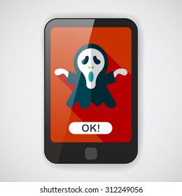 Grim Reaper flat icon with long shadow,eps10