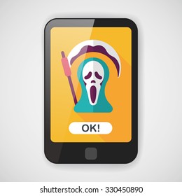 Grim Reaper flat icon with long shadow,eps10