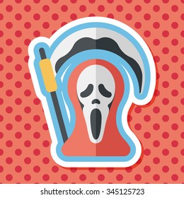 Grim Reaper flat icon with long shadow,eps10