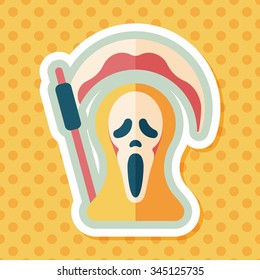 Grim Reaper flat icon with long shadow,eps10