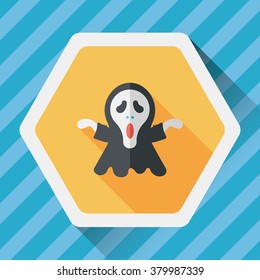 Grim Reaper flat icon with long shadow,eps10