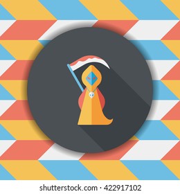 Grim Reaper flat icon with long shadow,eps10