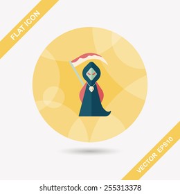 Grim Reaper flat icon with shadow,eps10