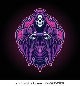 grim reaper gamer mascot logo