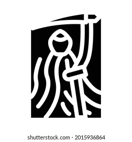 grim reaper glyph icon vector. grim reaper sign. isolated contour symbol black illustration